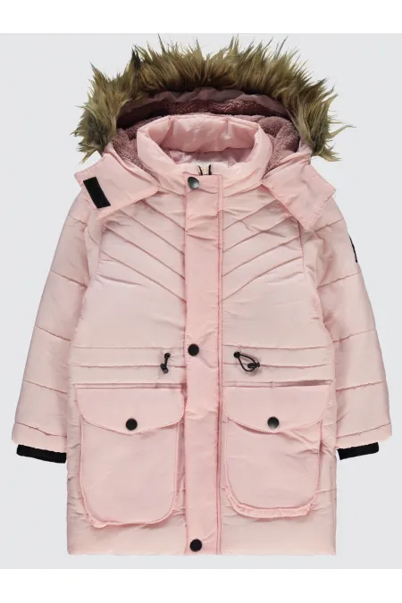 Kız Çocuk Mont 6-9 Yaş Pudra - Paket