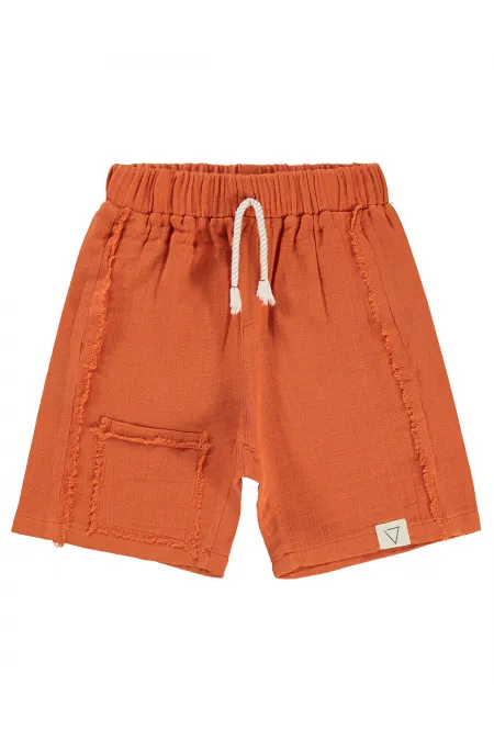 Erkek Çocuk Şort 6-9 Yaş Oranj - Paket