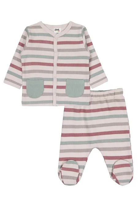 Baby Pajama Set 0-24 Months Stone Color - Pack