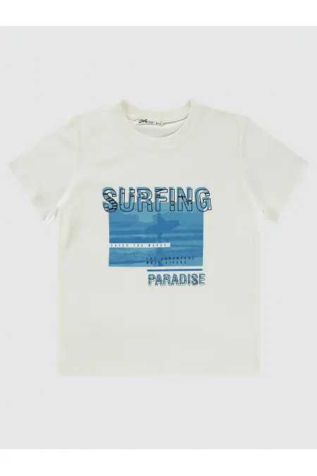 T-shirt garçon 6-9 ans écru - Emballage