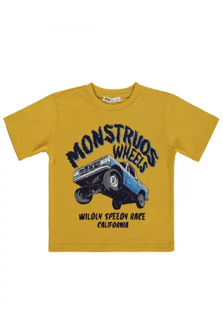 T-shirt garçon Km 2-5 ans, moutarde foncée - Lot