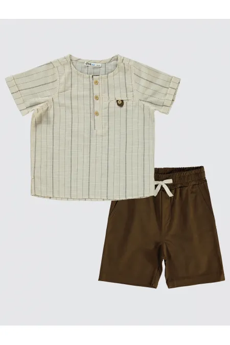 Ensemble garçon 2-5 ans marron - Emballage