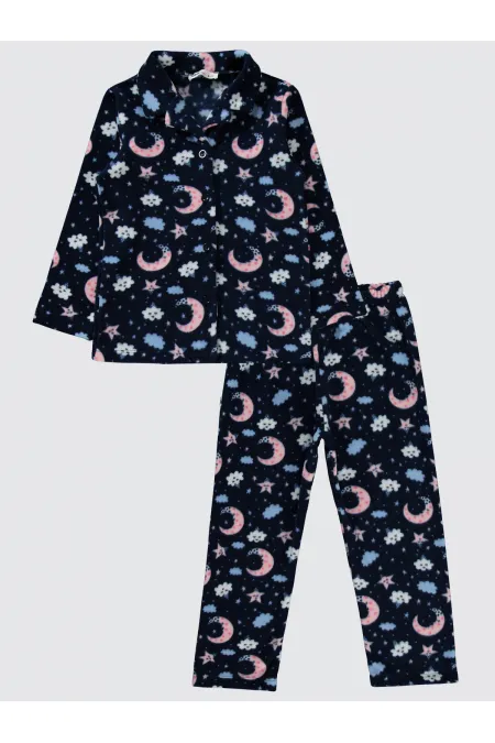 Kız Çocuk Pijama Takımı 10-13 Yaş Lacivert - Paket