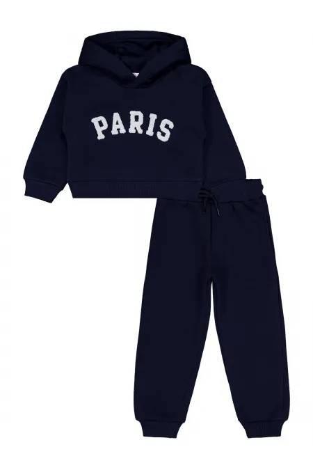 Ensemble de survêtement pour filles de 2 à 5 ans, bleu marine foncé - Emballage