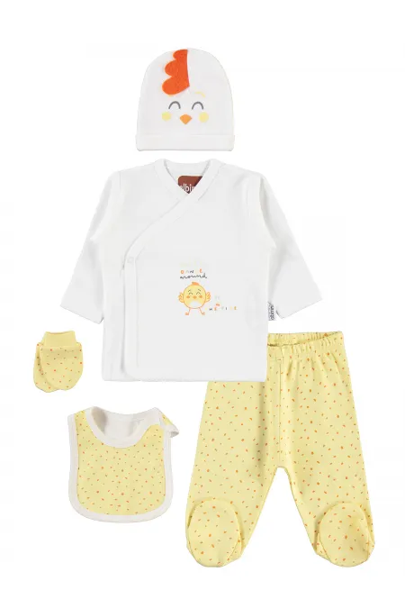 Baby Bodysuit Sets 0-24 Months Ecru-Yellow - Package