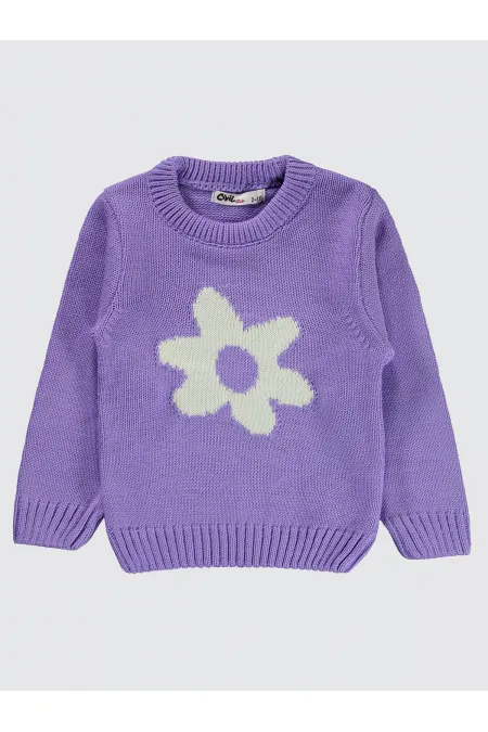 Pull pour fille de 2 à 5 ans, couleur lilas métallisé - Emballage