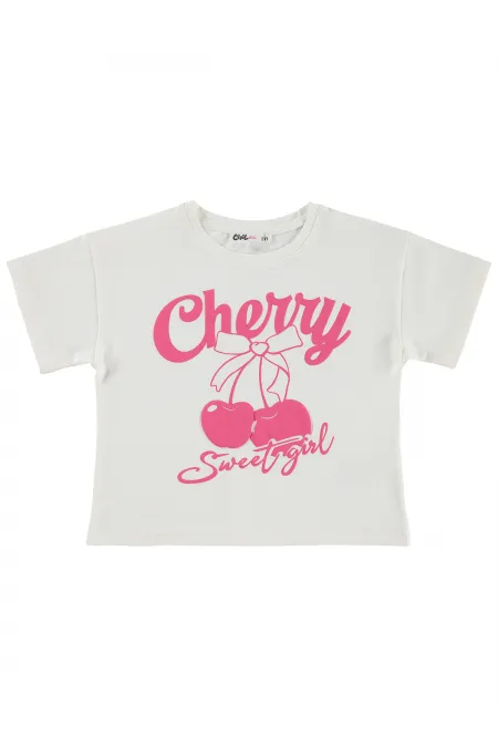 Kız Çocuk Tişört 2-5 Yaş Ekru - Paket