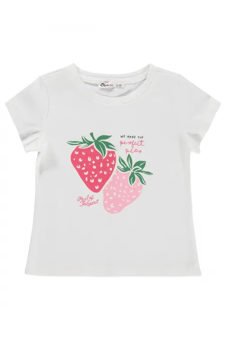 Kız Çocuk Tişört Km 2-5 Yaş Kırık Beyaz - Paket