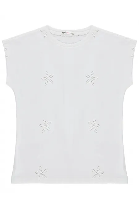 Kız Çocuk Tişört 6-9 Yaş Kırık Beyaz - Paket