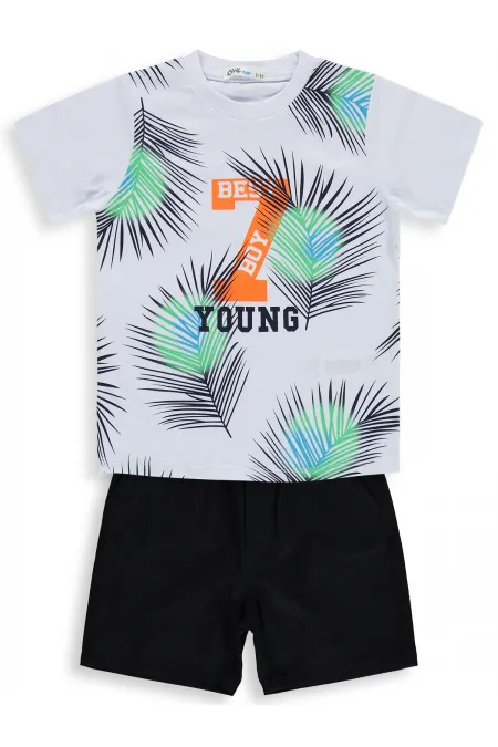 Erkek Çocuk Takım 2-5 Yaş Ekru-Lacivert - Paket