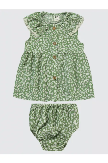 Baby Vest and Dress 0-24 Months Green - Package