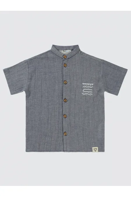 Chemise garçon 6-9 ans indigo - Paquet