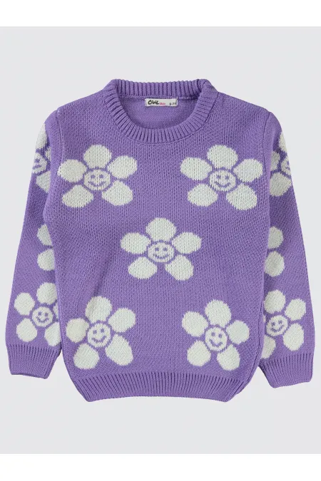 Pull pour fille 6-9 ans, couleur lilas métallisé - Emballage