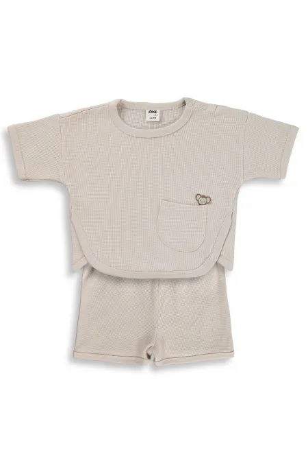 Ensemble bébé 0-24 mois couleur pierre - Emballage