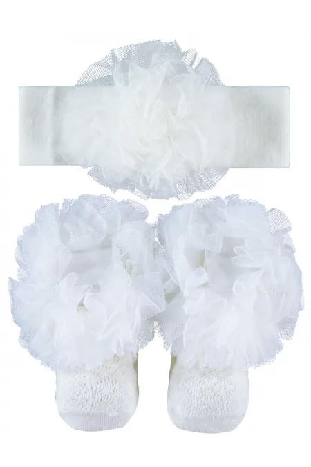 Bebek Çorap Setleri 0-24 Ay Beyaz - Paket