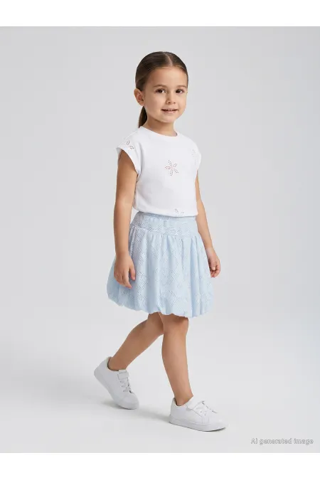 Girls' Skirt, Ages 2-5, Light Blue - Package