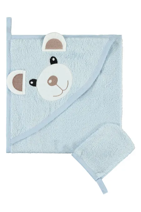 Serviette bébé 0-24 mois bleue - Emballage