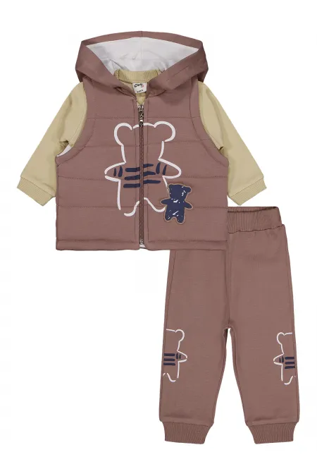 Bebek Takım 0-24 Ay Kahverengi - Paket