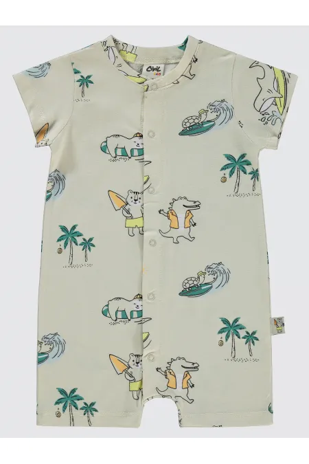 Grenouillères bébé 0-24 mois couleur pierre - Lot