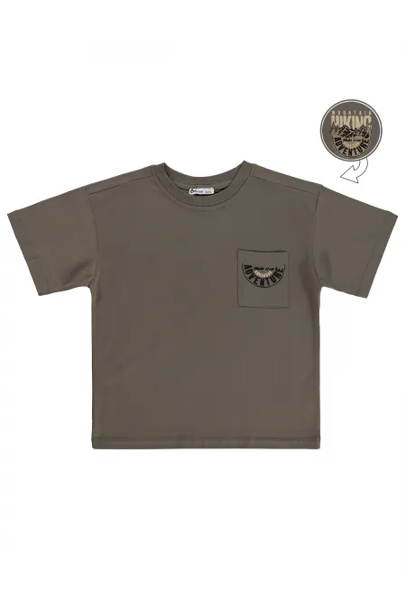 T-shirt garçon, 6-9 ans, marron foncé - Lot
