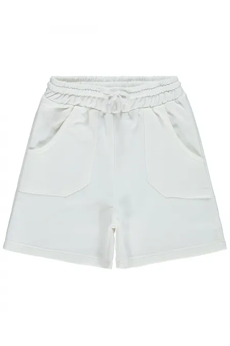 Kız Çocuk Şort 6-9 Yaş Kırık Beyaz - Paket