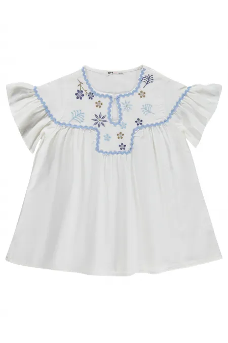 Kız Çocuk Gömlek 10-13 Yaş Ekru - Paket