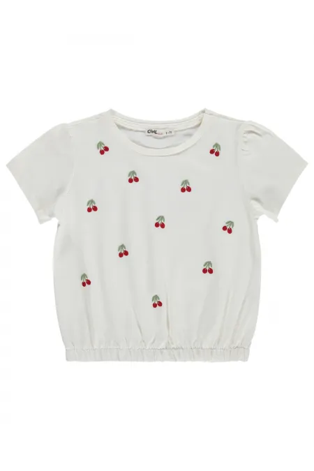 Kız Çocuk Tişört 6-9 Yaş Ekru - Paket