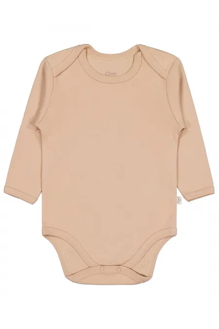 Bebek Çıtçıtlı Badi 0-24 Ay Sütlükahve - Paket