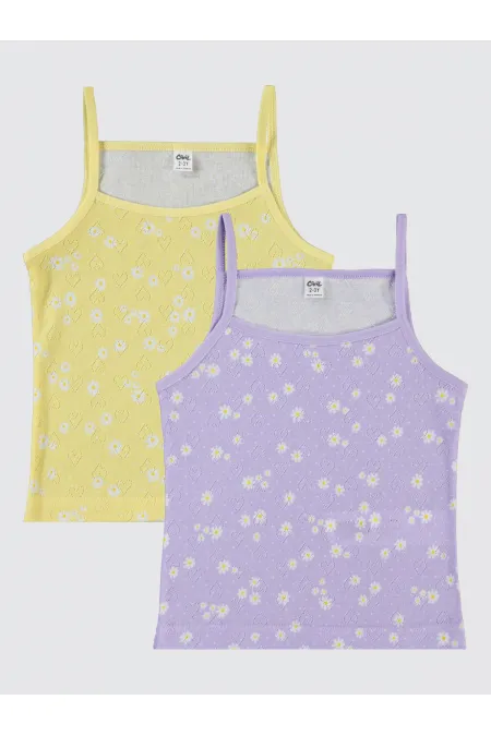 Débardeur fille lilas 2-9 ans - Paquet