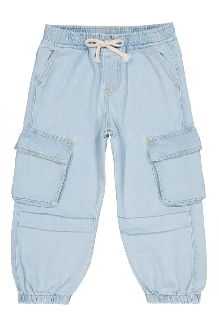 Kız Çocuk Pantolon 2-5 Yaş Buz Mavi - Paket