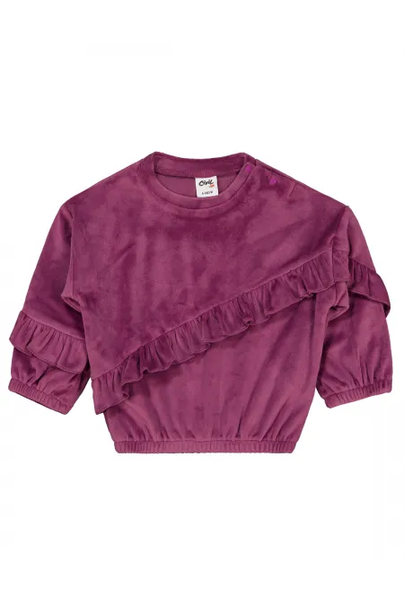 Bebek Sweatshirt 0-24 Ay Koyu Gül Kurusu - Paket