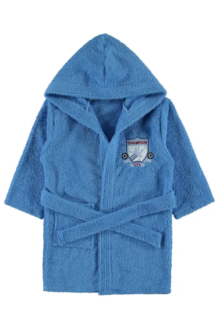 Peignoir garçon 6-9 ans bleu foncé - Emballage
