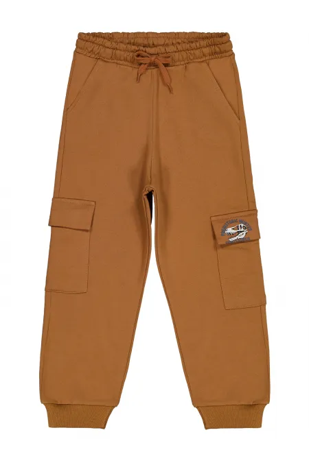 Bas de survêtement marron pour garçon de 10 à 13 ans - Emballage