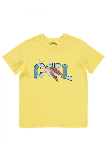 T-shirt garçon jaune 10-13 ans - Emballage