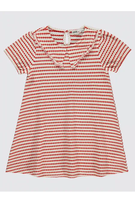 Ensemble gilet et robe corail pour fille de 6 à 9 ans -