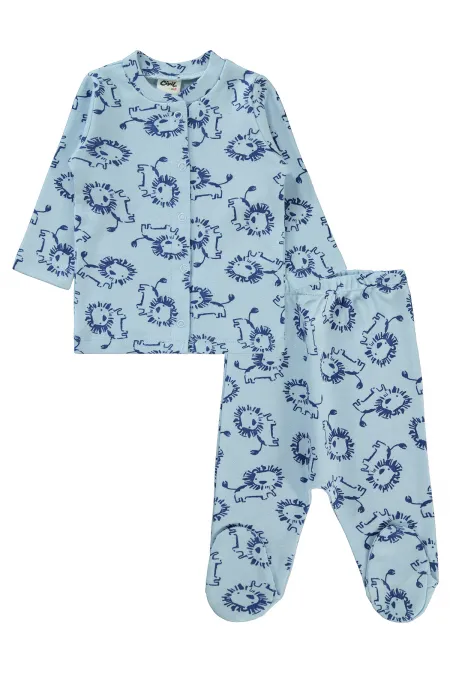 Baby Pajama Set 0-24 Months Light Blue - Package