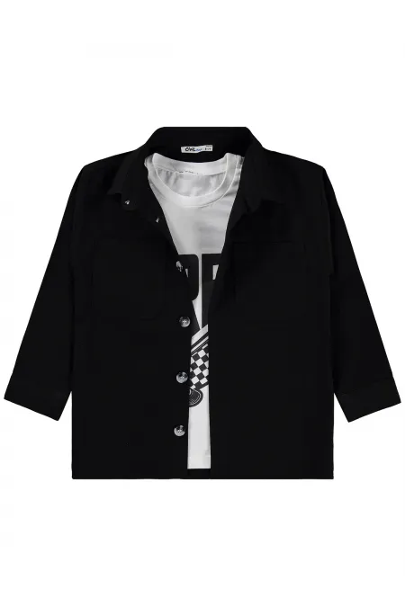 Boys' Shirt Set 10-13 Years Black - Package