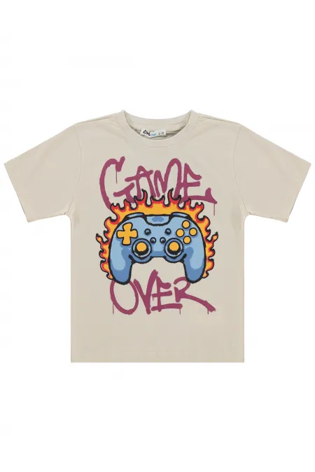 T-shirt garçon Km 2-5 ans, couleur pierre - Emballage