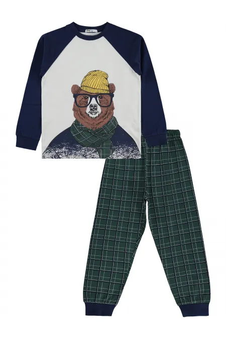 Ensemble pyjama garçon, 6-9 ans, bleu marine - Lot