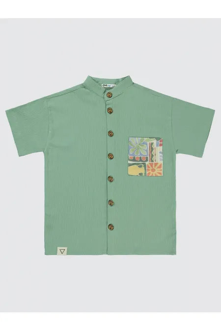 Chemise garçon verte 6-9 ans - Emballage