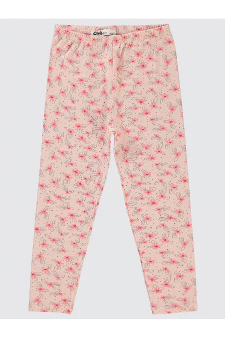 Leggings pour filles de 6 à 9 ans, couleur saumon - Emballage