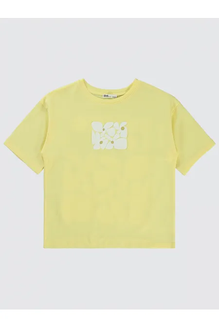 Girls' T-Shirt 10-13 Years Old Light Yellow - Package