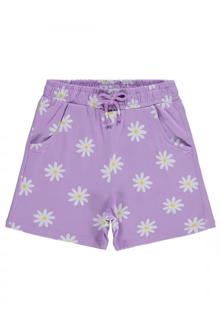 Kız Çocuk Şort 6-9 Yaş Lila - Paket