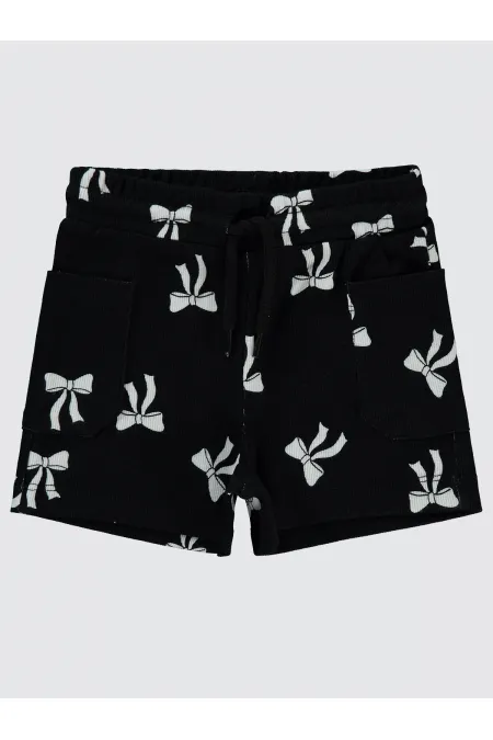 Kız Çocuk Şort 2-5 Yaş Siyah - Paket