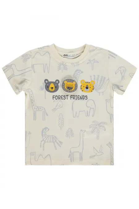 T-shirt garçon, 2-5 ans, blanc cassé - Lot