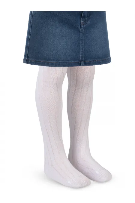 Kız Çocuk Külotlu Çorap 2-9 Yaş Beyaz - Paket