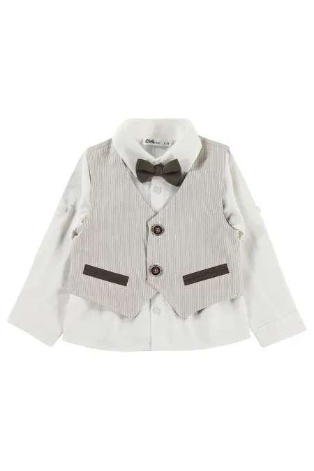Boys' Shirt, Ages 2-5, Beige - Pack