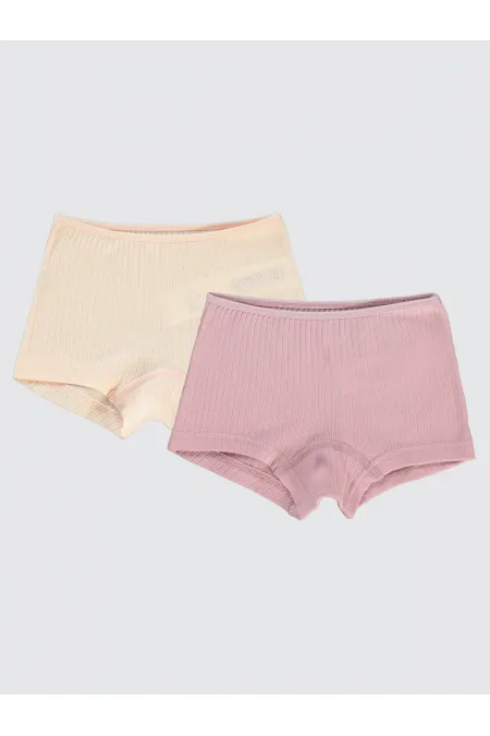 Kız Çocuk Boxer Şort 2-9 Yaş Toz Pembe - Paket Civil