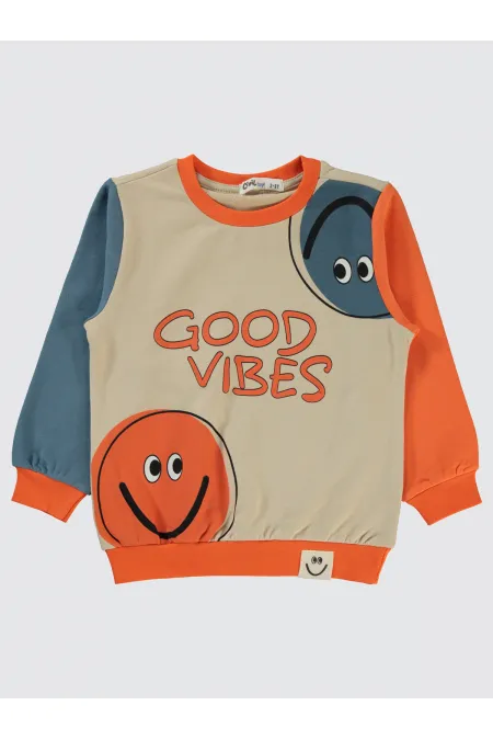 Erkek Çocuk Sweatshirt 2-5 Yaş Turuncu - Paket