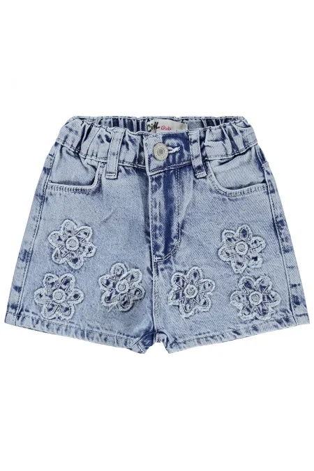 Kız Çocuk Şort 2-5 Yaş Mavi - Paket